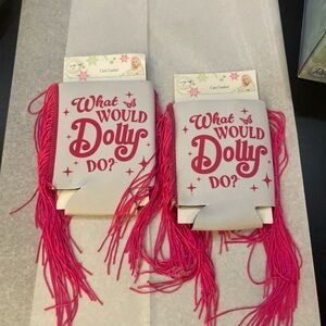 Dolly Parton Can cooler - Koozie Pink & White set 2 New